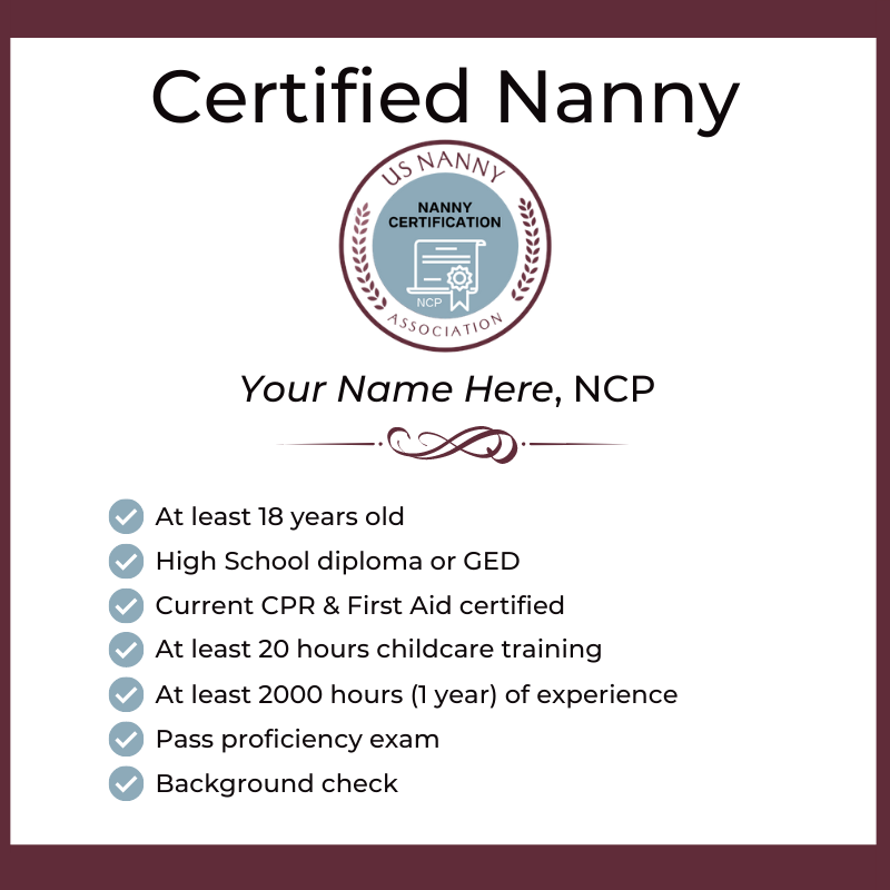 Certifications US Nanny Association Certifications US Nanny Association