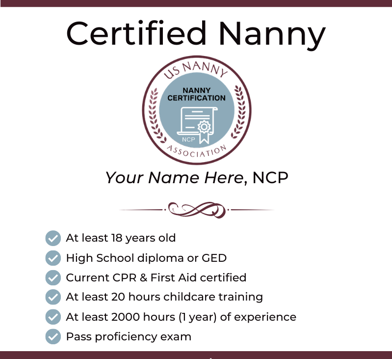 certified nanny logo with option to add your name